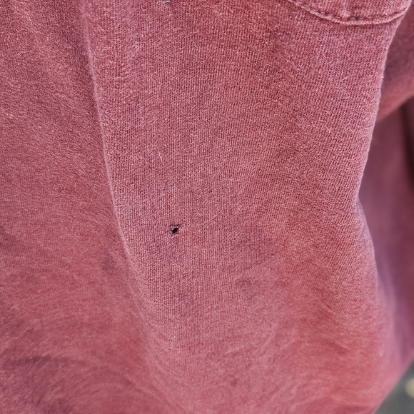 Carhartt Burgundy Long Sleeve Tee Size XL Loose Fit W Flaw - Picture 3 of 5